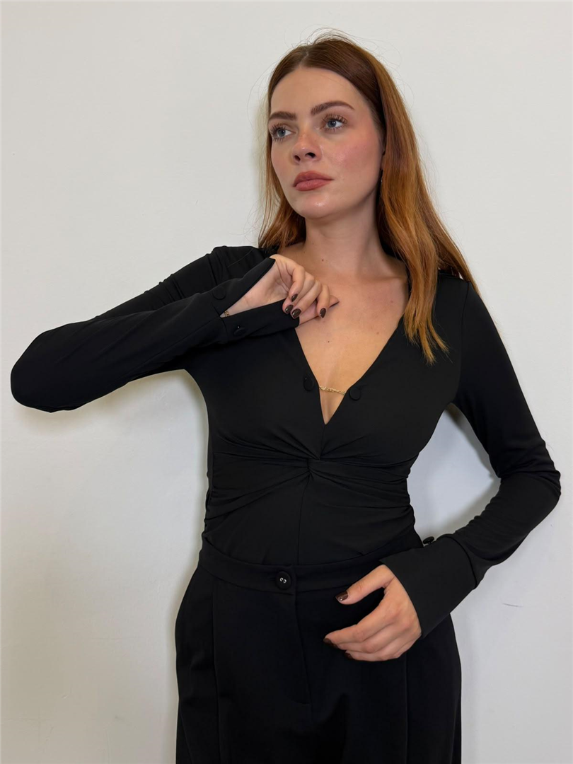 Body Con Scollo A V - Imperial cod. B294MJZ  color:nero