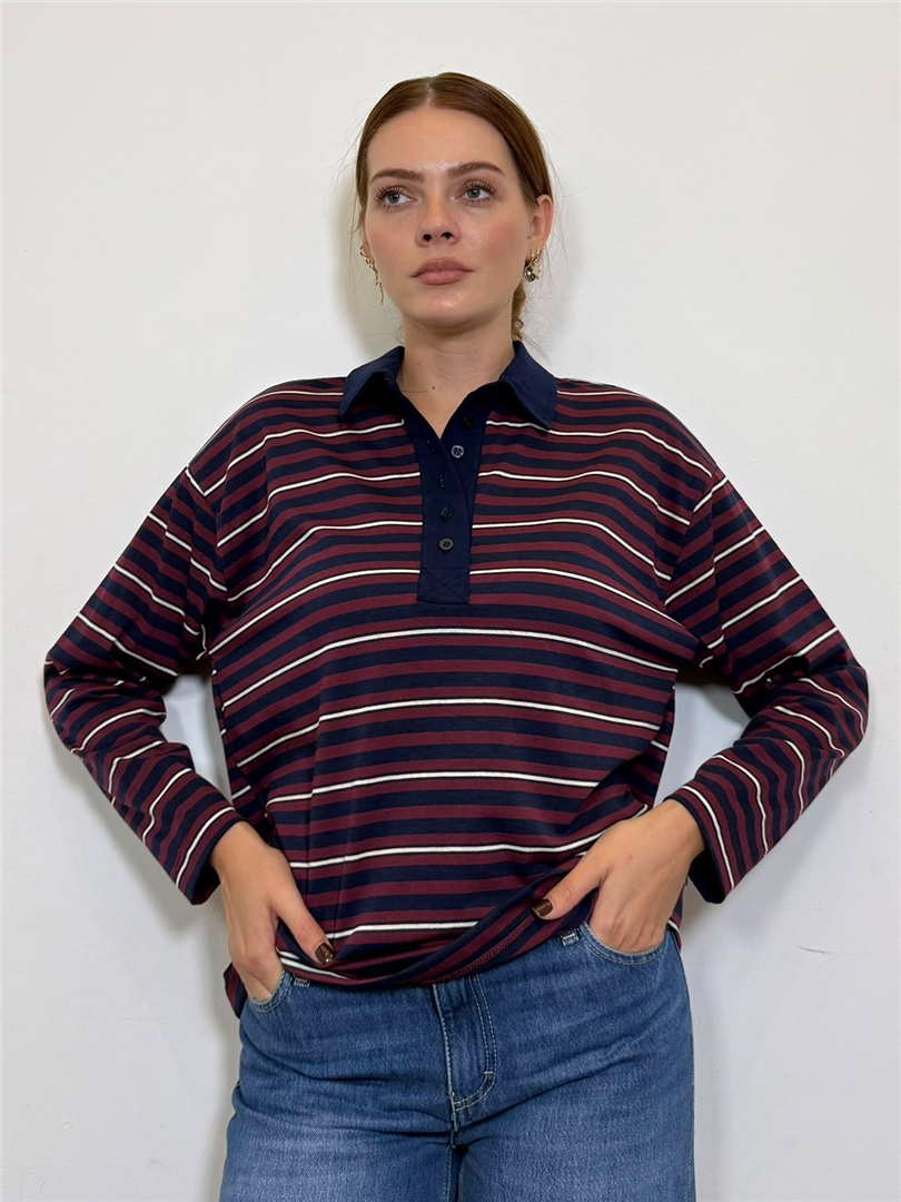 Polo Rigata - Haveone cod. TXT_R034  color:bordeaux/verde/borseaux/panna