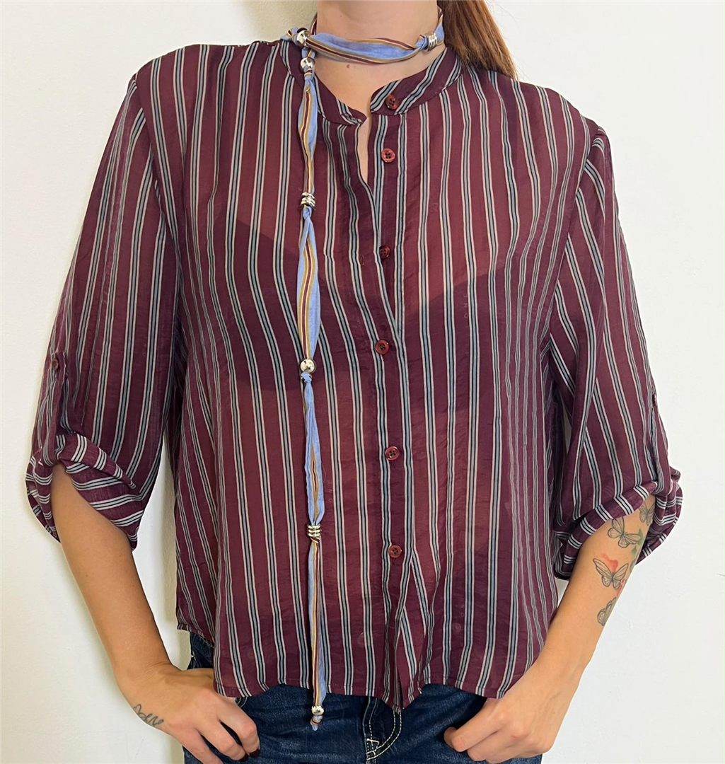Camicia Con Collana - Haveone cod. CVS_R069  color:riga 6  bordeaux