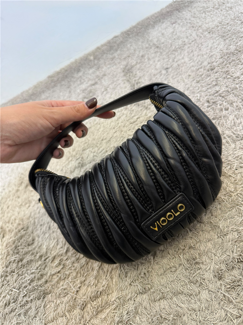 Borsa Croissant Bag Matelasse - Vicolo cod. XAC0051  color:nero