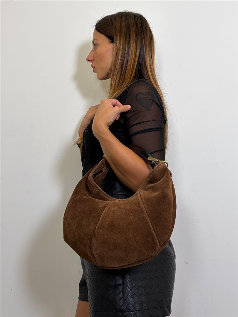 Borsa A Mano Hobo Manico Rigido Con Tracolla - Divisione Chickster's cod. M3609  color:bruciato