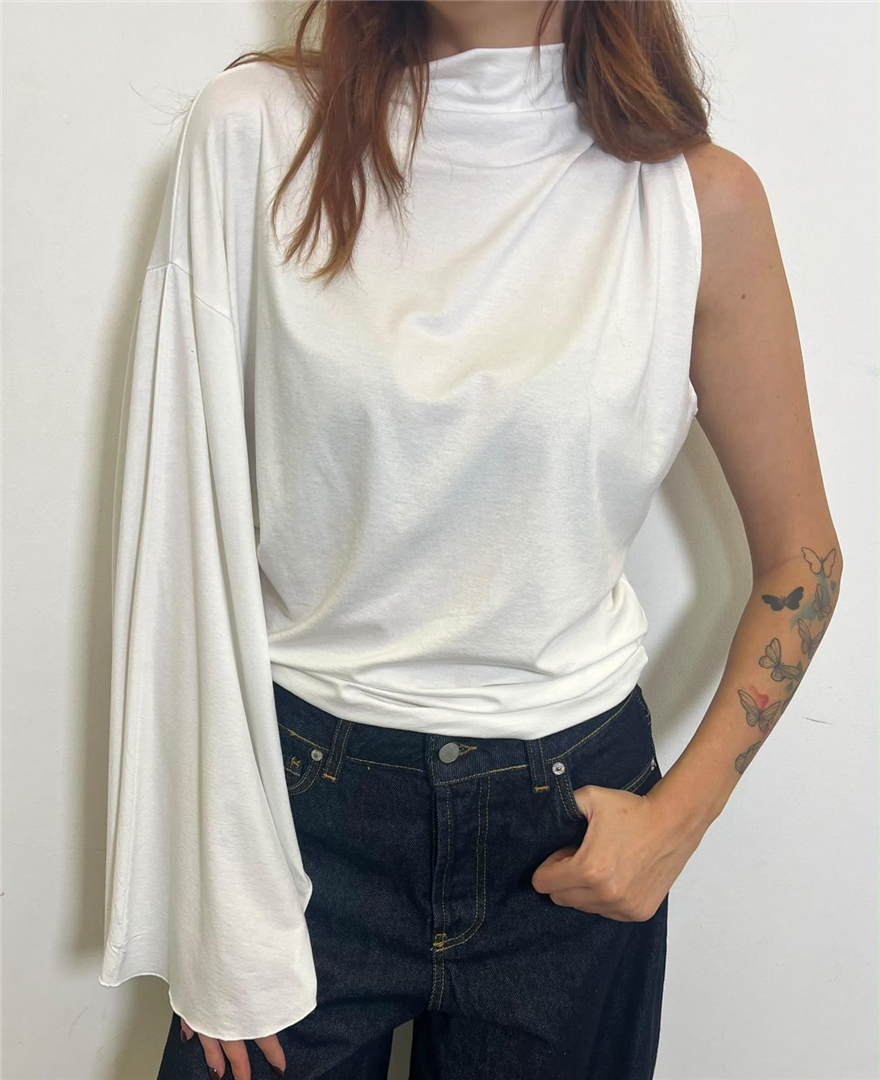 Maglia Lupetto Con Maniche Diverse - Philia Loft cod. B03L0424  color:panna
