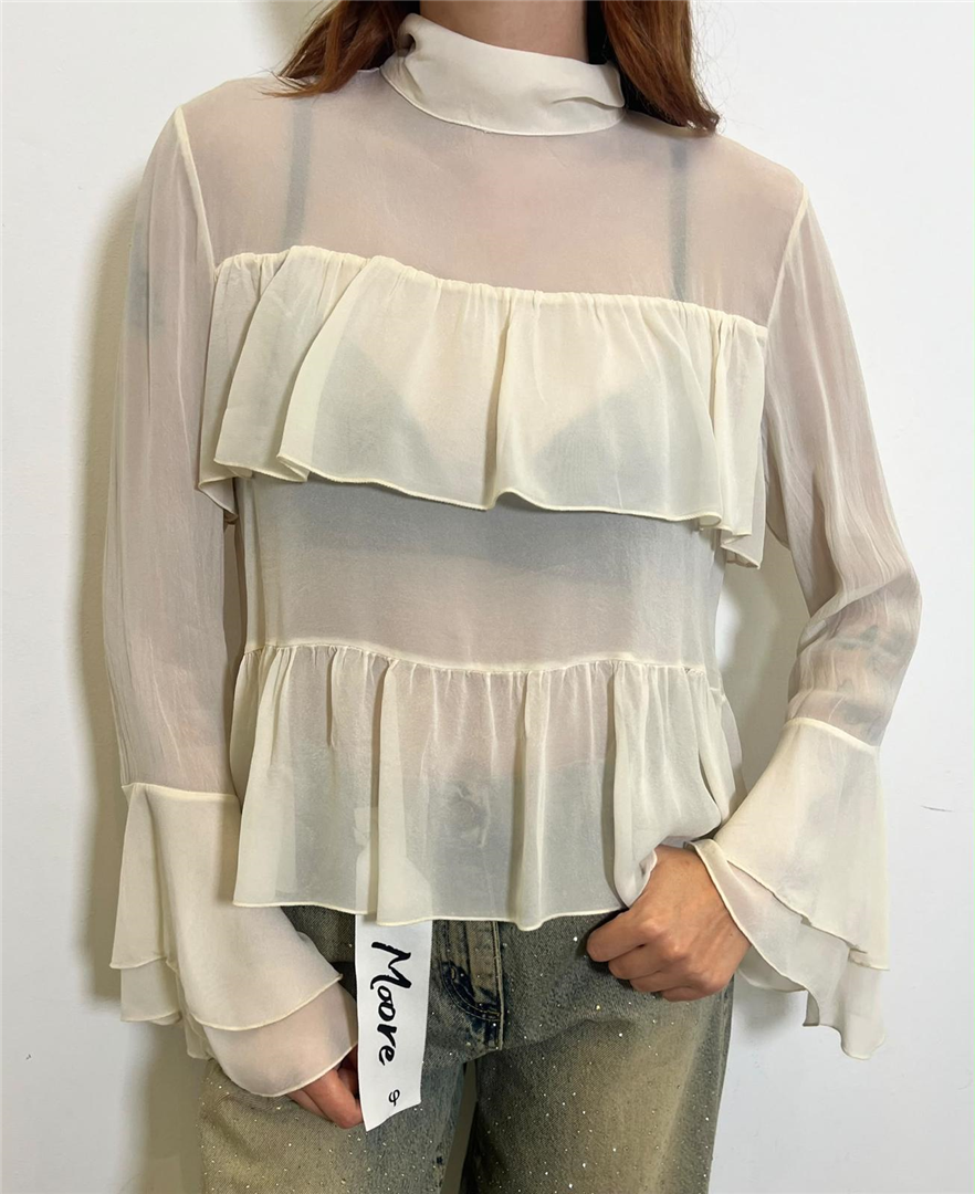 Blusa Con Balze - Philia Loft cod. W03G0008  color:burro