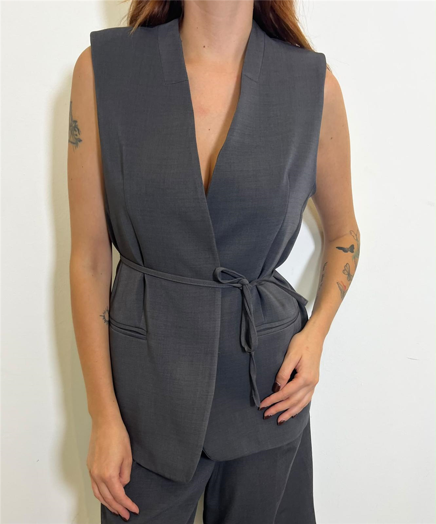 Gilet Con Cintura - Philia Loft cod. A03N0398  color:grigio
