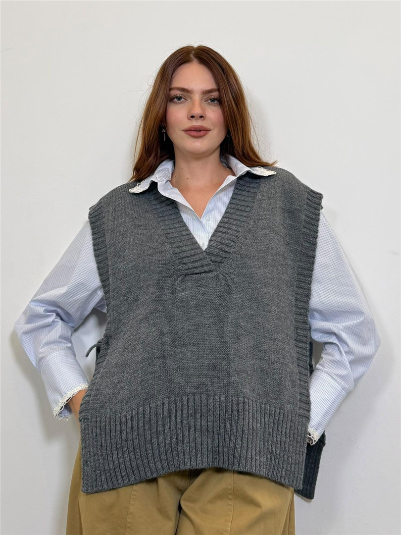 Gilet Over Con Bottoni - Souvenir cod. S40B0055  color:antracite