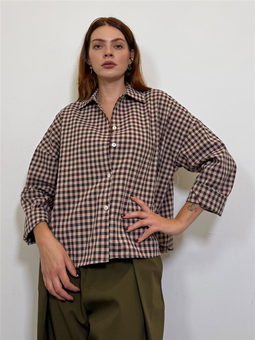 Camicia Quadretto Piccolo - Haveone cod. CNO_R093  color:bordeaux