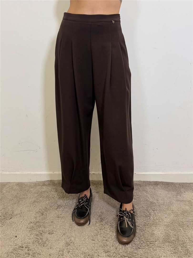 Pantalone Baloon Con Pinces - Philia Loft cod. M03N0056  color:caffe''