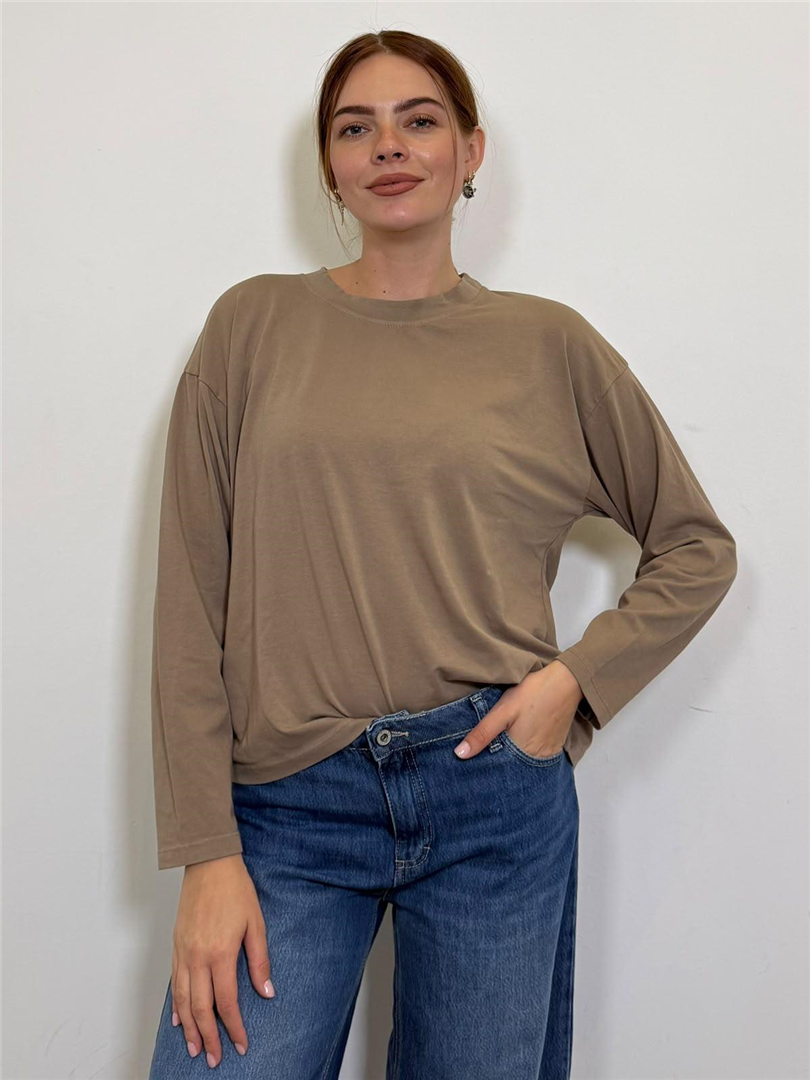 Maglia Scatola M/lunga Paricollo - Haveone cod. MJS_R125  color:tortora