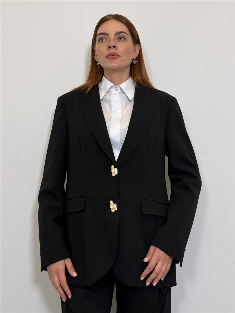 Sophie Blazer Taglio Sartoriale Con Bottoni Dorati - Silence Limited cod. GI5385  color:black
