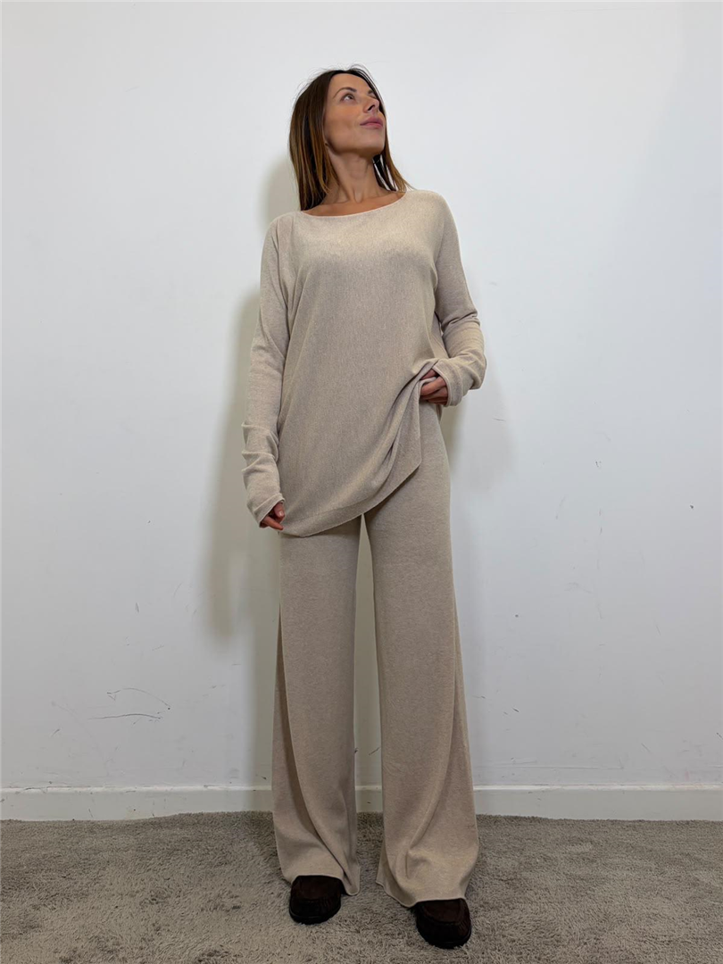 Maglia Scollo Barca Pantalone - Haveone cod. HMG_R007  color:beige