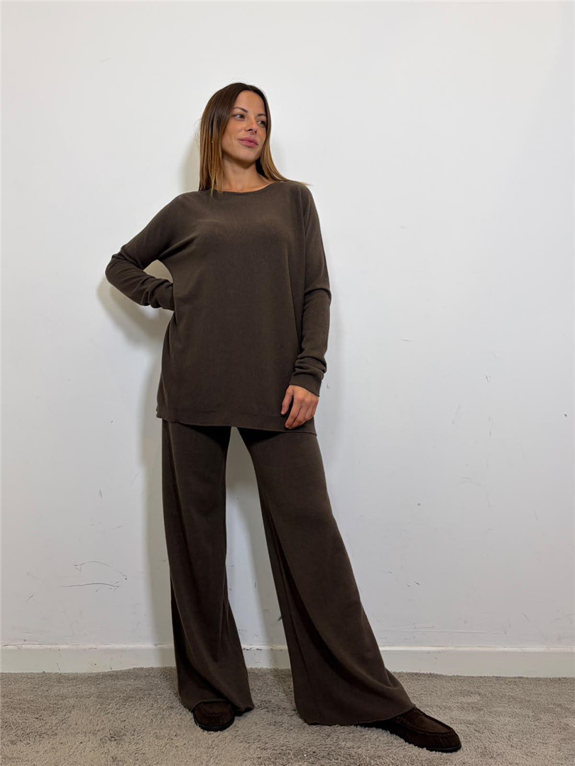Maglia Scollo Barca Pantalone - Haveone cod. HMG_R007  color:cacao