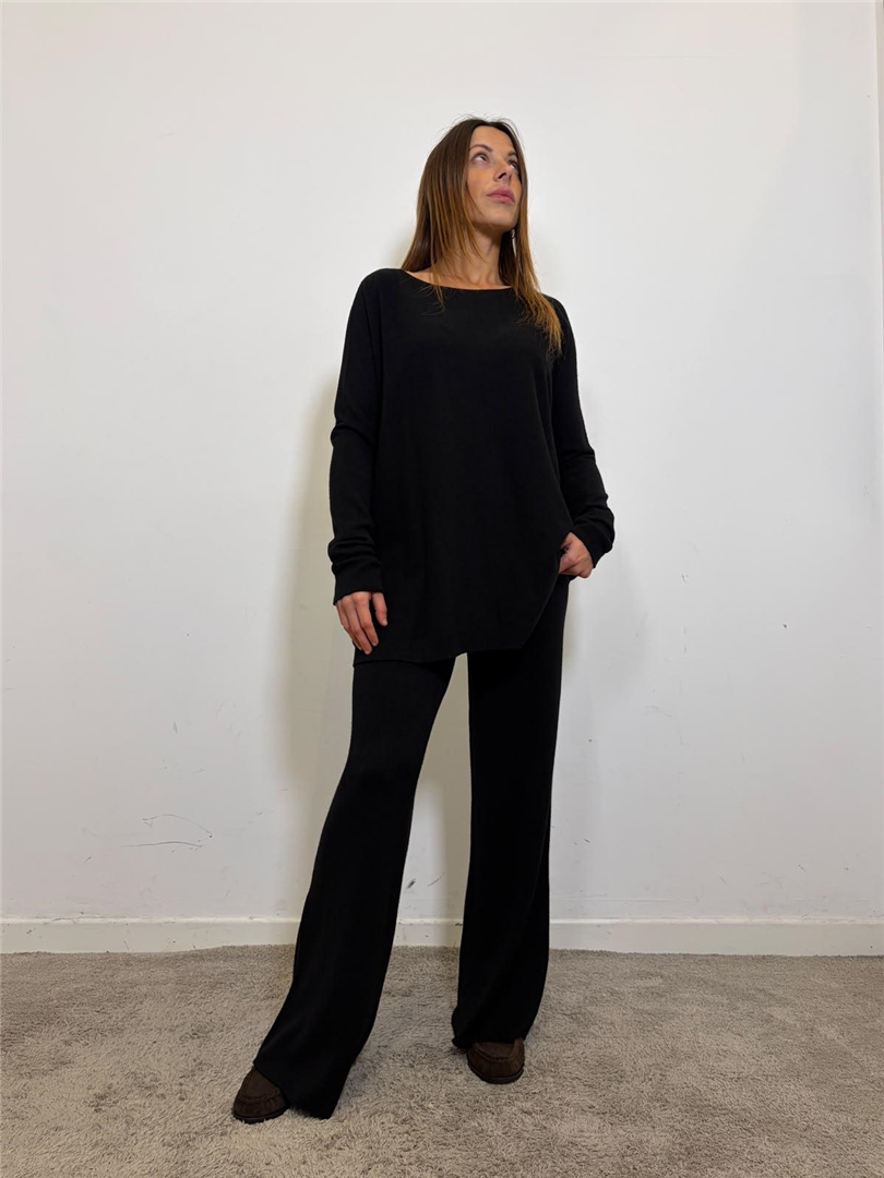 Maglia Scollo Barca Pantalone - Haveone cod. HMG_R007  color:nero