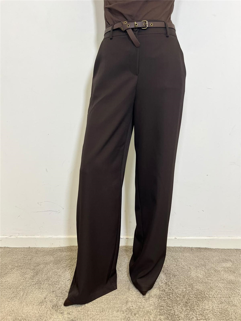 Pantalone Palazzo Con Cintura - Haveone cod. PIA_R298  color:moro