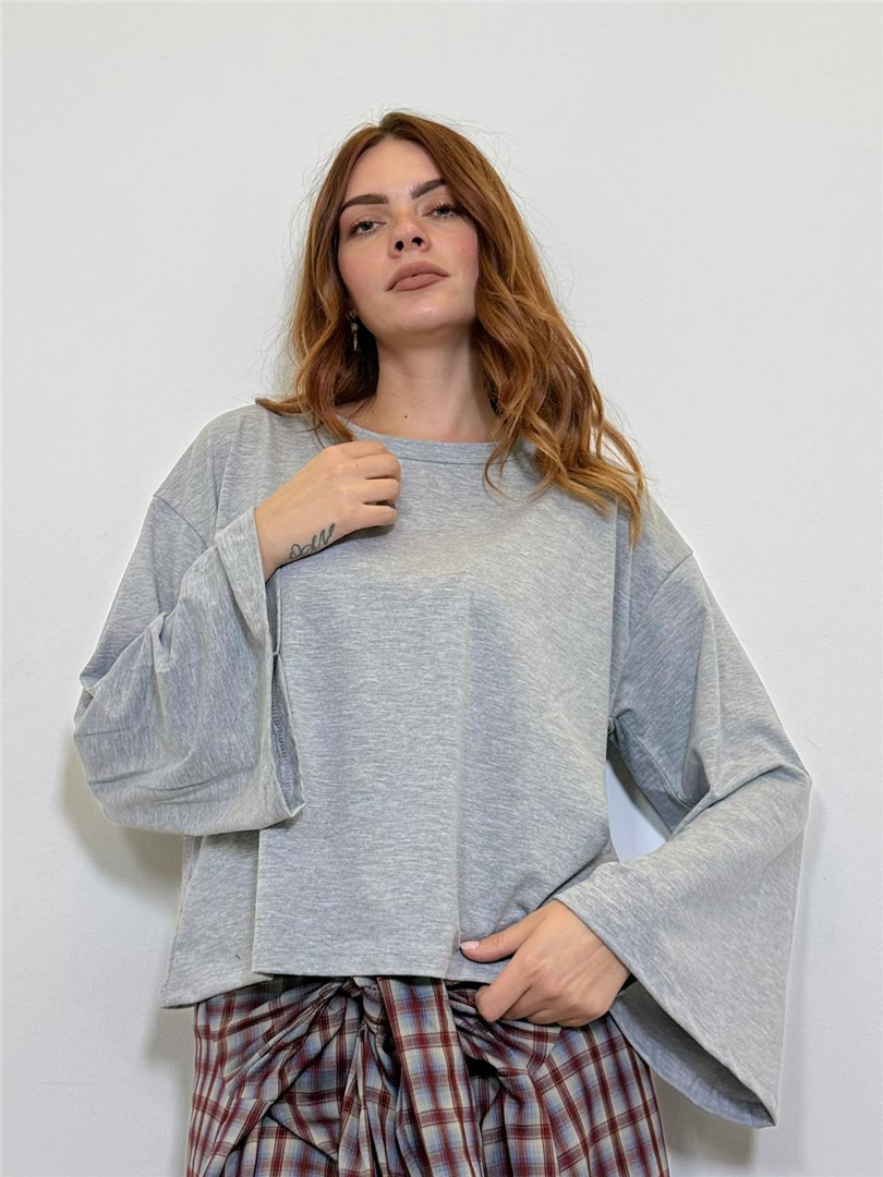 Maglia Manica A Trapezio - Haveone cod. MXT_R200  color:grigio melange