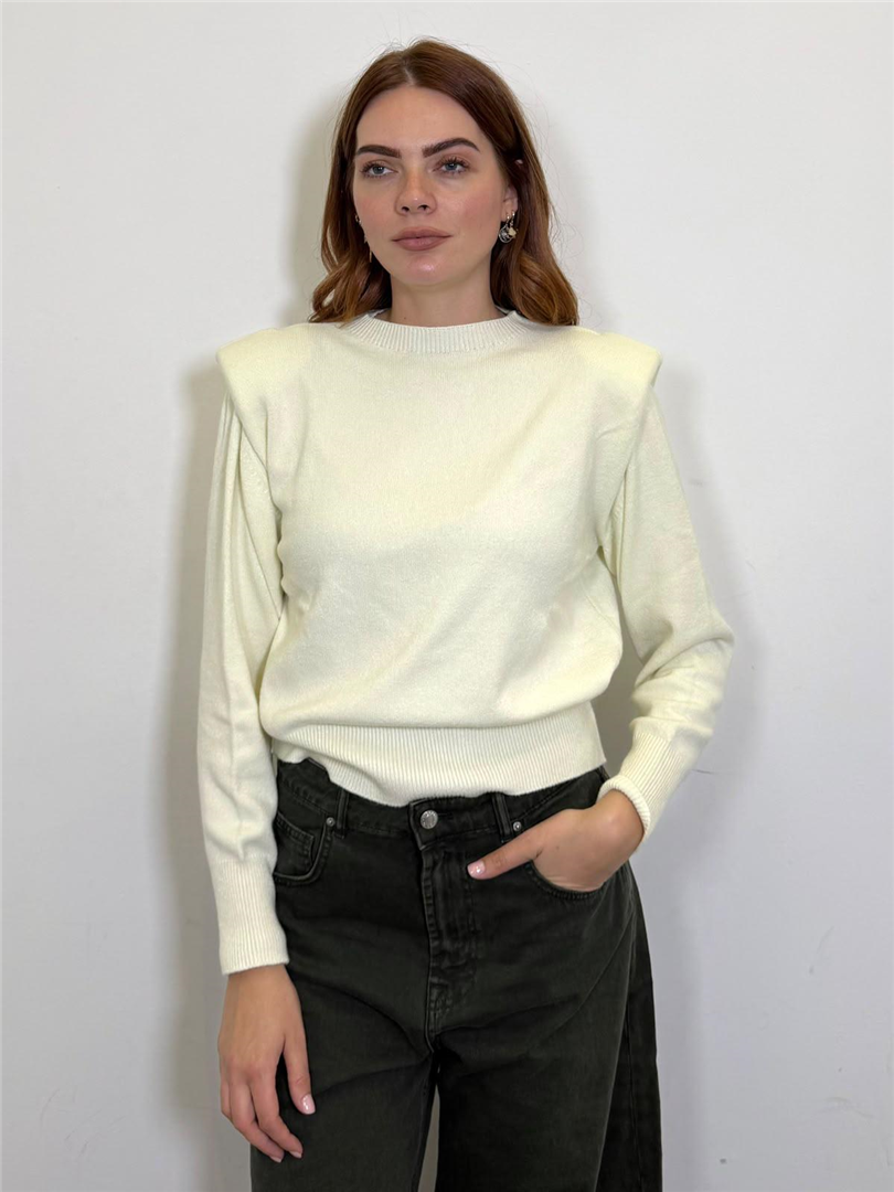 Maglia Girocollo Spalline - Haveone cod. MAZ_R214  color:burro