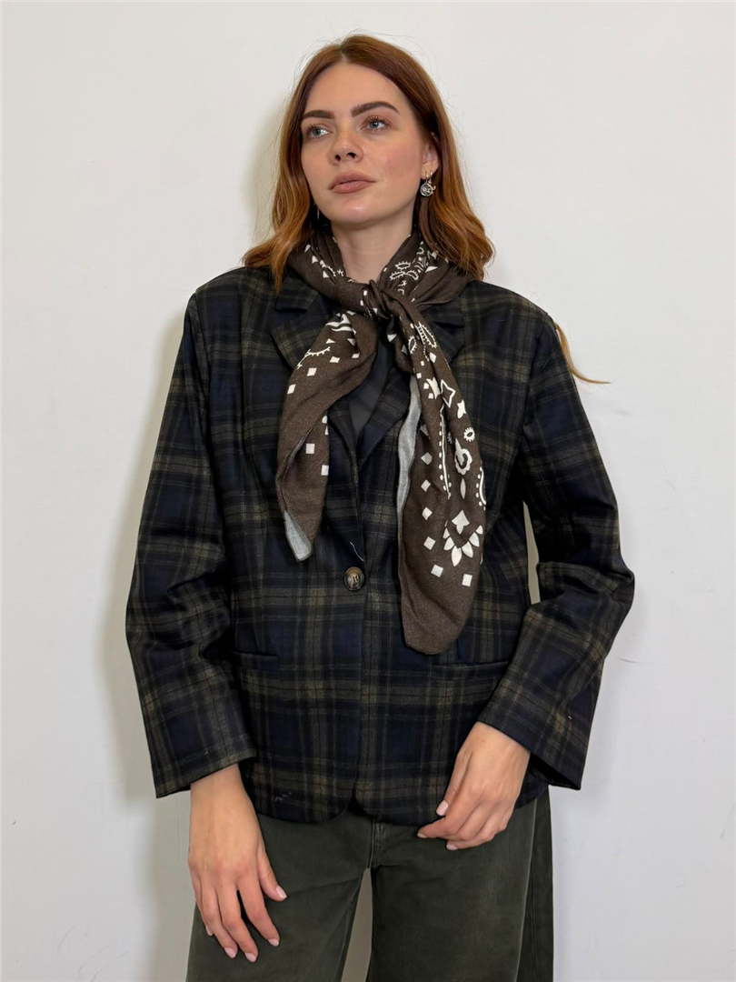 Giacca Punto Milano Quadro - Haveone cod. JVS_R095  color:blu/bandana moro