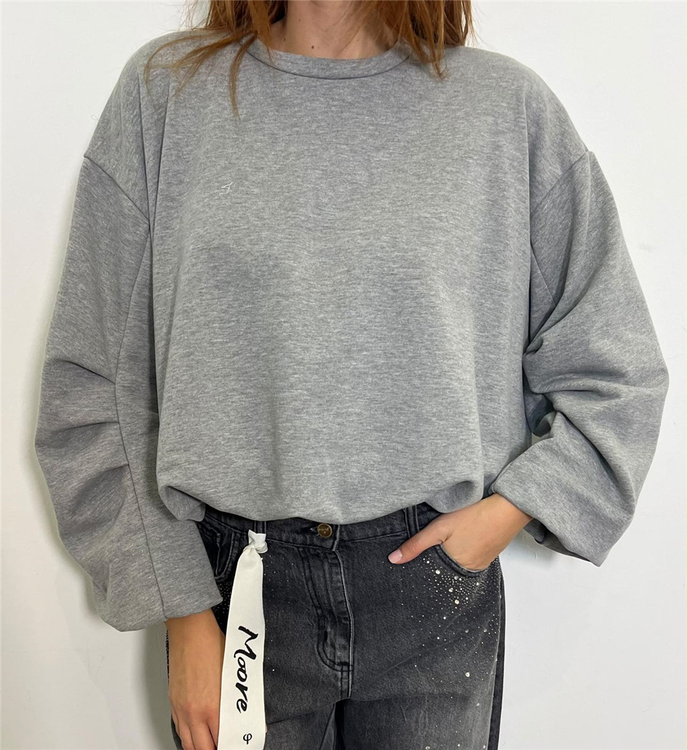 Felpa Con Elastico In Fonfo - Philia Loft cod. D03N0553  color:grigio