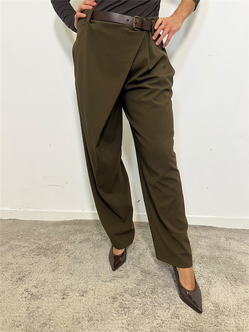 Pantalone Con Cintura E Pannello Asimmetrico - Souvenir cod. M40F1163  color:moro