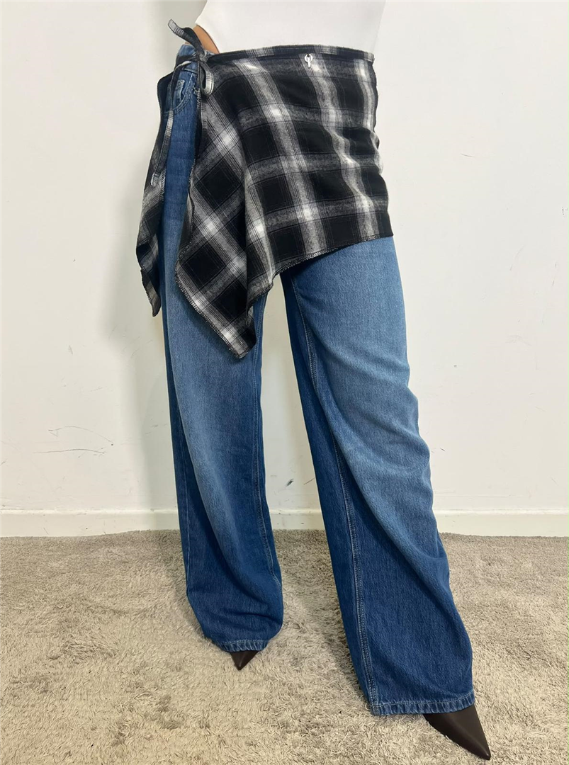 Pareo Check - Philia Loft cod. D03E0941  color:nero