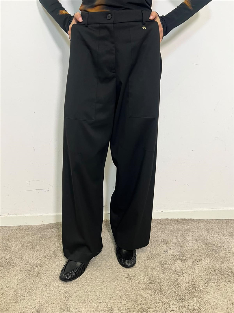 Pantalone Sartoriale Con Tasche Applicate - Souvenir cod. W40S0530  color:nero