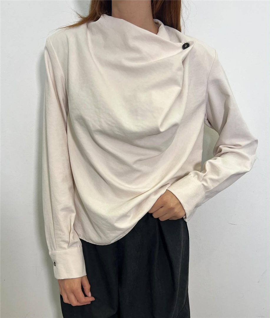 Blusa Con Drappeggio Asimmetrico - Souvenir cod. S40M0978  color:panna