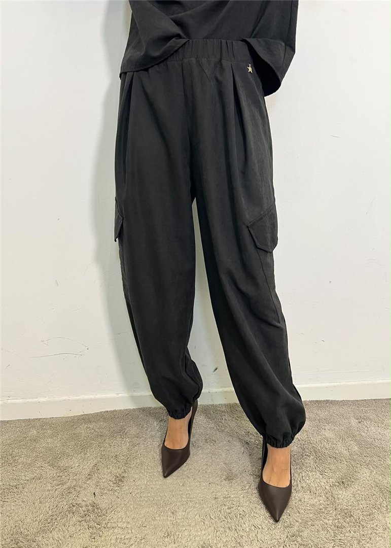 Pantalone Cargo Con Elastico In Fondo - Souvenir cod. S40M0977  color:nero