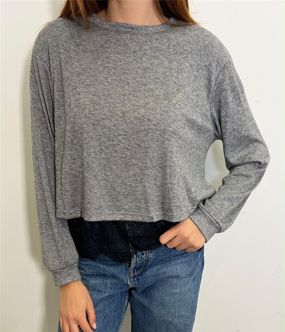 Maglia Con Pizzo Alto Sul Fondo - Haveone cod. MMA_R276  color:antracite