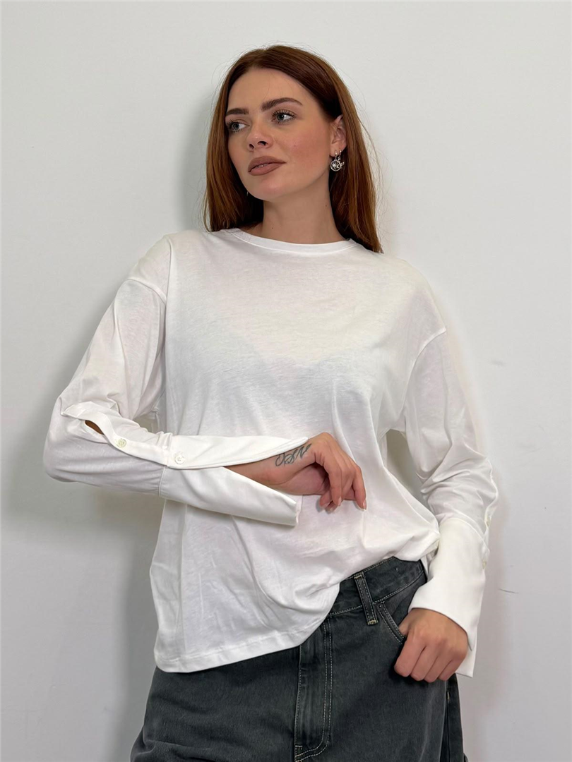 Maglia Dettaglio Manica - Vicolo cod. UAC0201  color:naturale