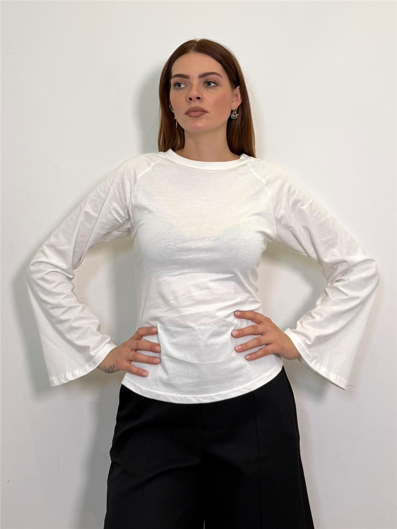 Maglia Con Maniche A Campana E Corsetto Stringato Sul Retro - Vicolo cod. TAC1661  color:naturale