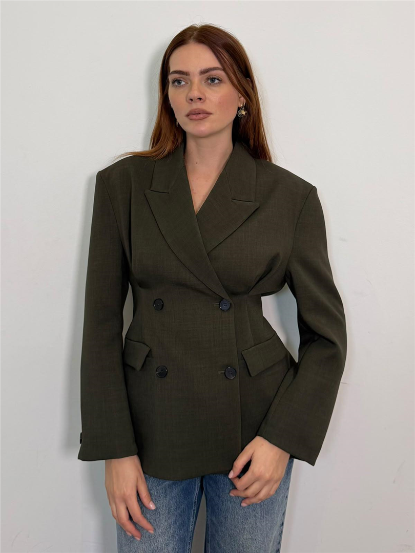 Blazer Doppiopetto Con Pieghe Sul Retro - Vicolo cod. TAC1145  color:army