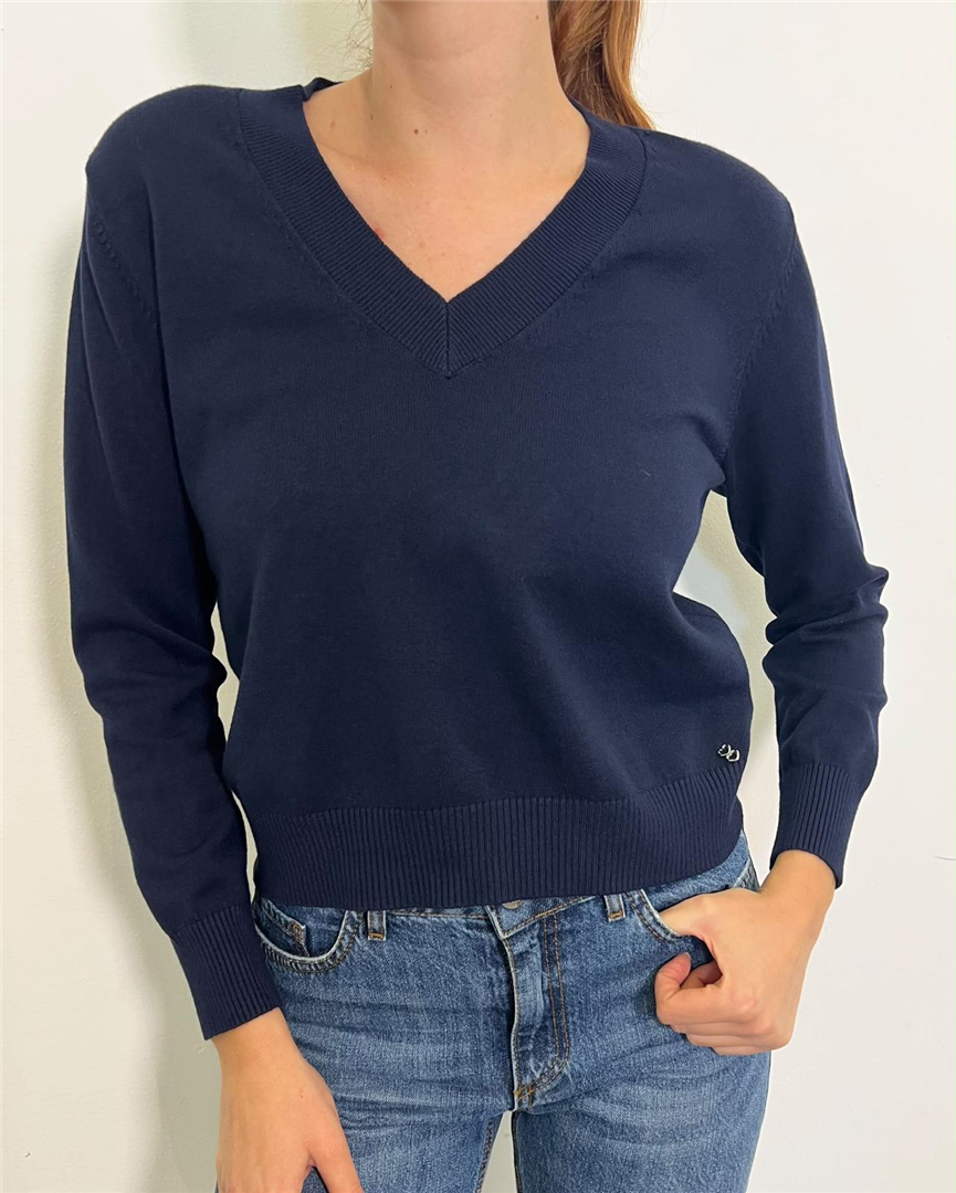 Maglione Pullover Scollo V Vestibilità Regular - Please cod. M6920C6980  color:blu