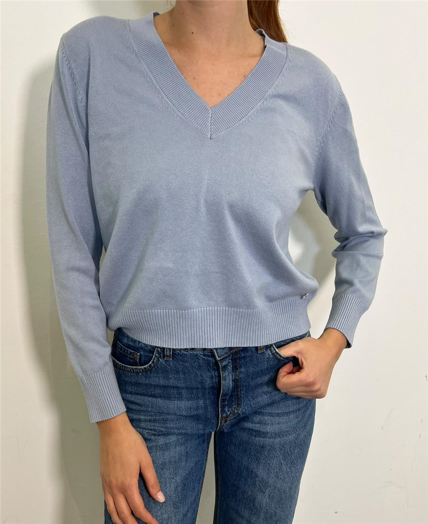 Maglione Pullover Scollo V Vestibilità Regular - Please cod. M6920C6980  color:polvere