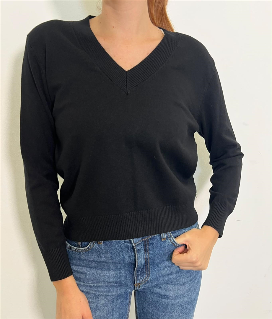 Maglione Pullover Scollo V Vestibilità Regular - Please cod. M6920C6980  color:nero