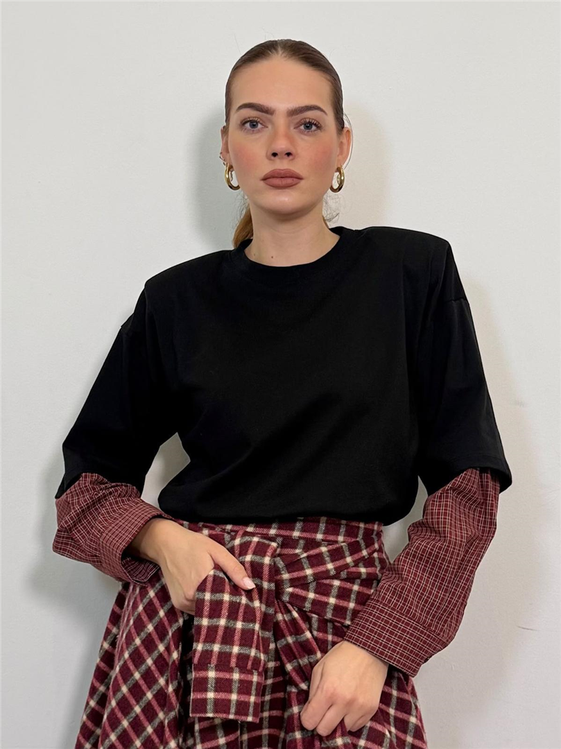 Tshirt Manica Camicia Over Con Spallina - Vicolo cod. UAC0222  color:tegola