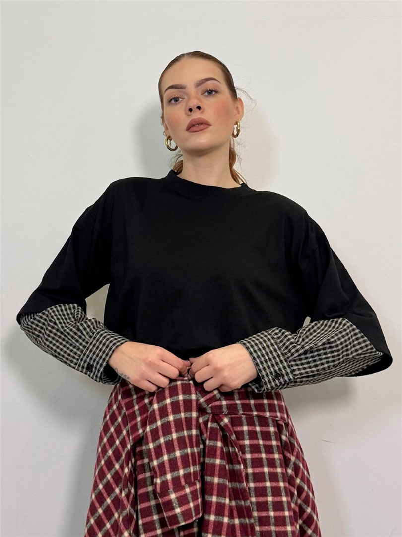 Tshirt Manica Camicia Over Con Spallina - Vicolo cod. UAC0222  color:nero