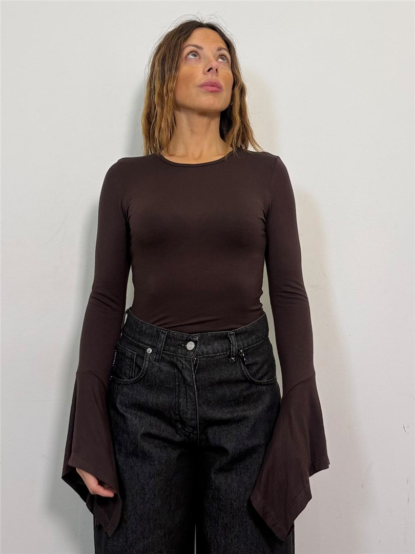 Tshirt Svasata Manica Lunga - Philia Loft cod. D03E1014  color:moro