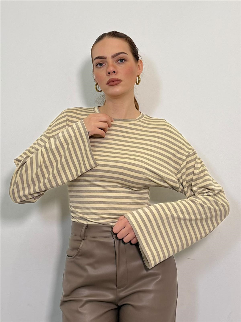 Tshirt A Righe - Philia Loft cod. D03E1036  color:panna