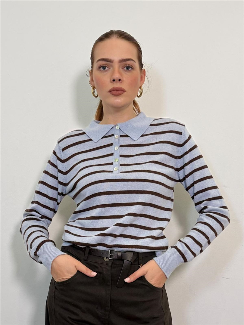 Maglia Polo A Righe - Philia Loft cod. S03Y0364  color:grigio