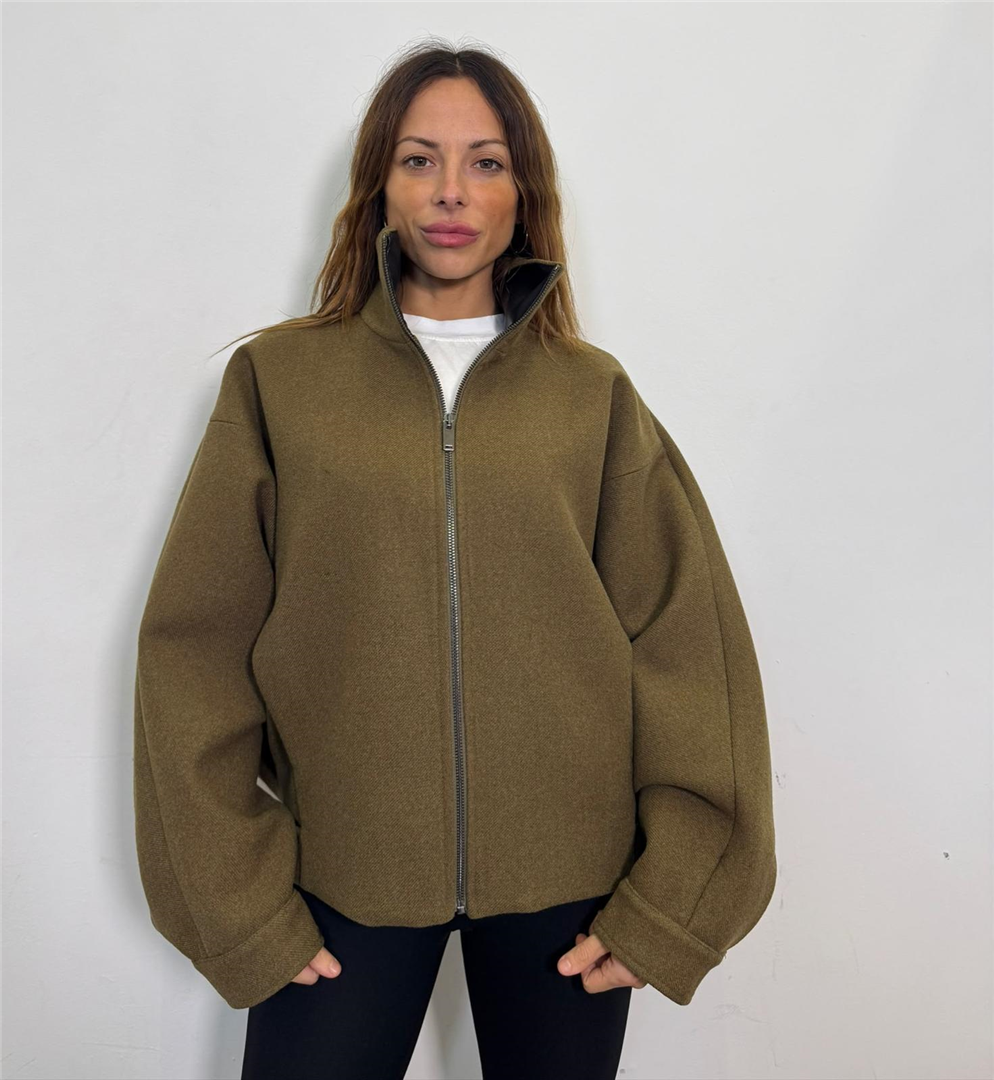 Bomber In Tessuto Con Inserti In Ecopelle - Souvenir cod. W40S0333  color:militare