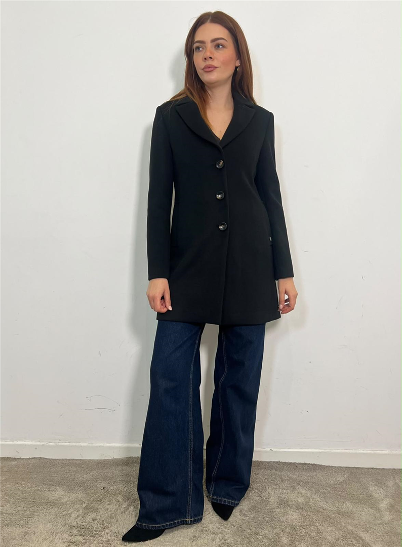 Cappotto Lungo Tre Bottoni - Please cod. K493UNATAS  color:nero