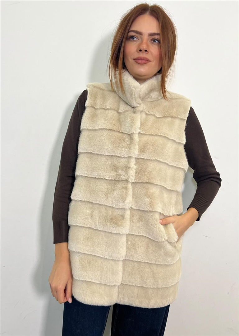Gilet Ecofur - Divisione Chickster's cod. DARIA  color:beige