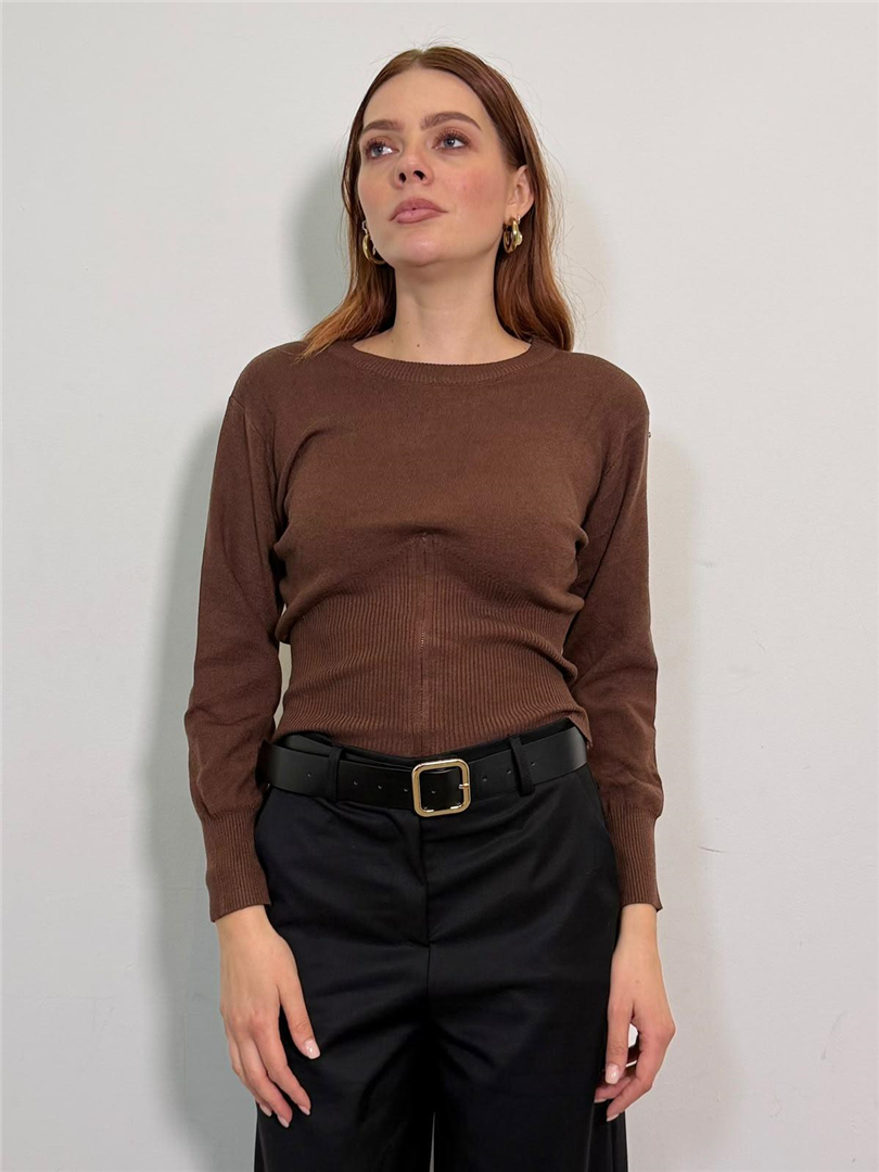 Maglia Con Zip - Haveone cod. MSS_R264  color:caffe''