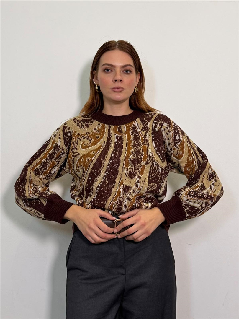 Maglia Jacquard Cashmere - Haveone cod. MNC_R180  color:bordeaux