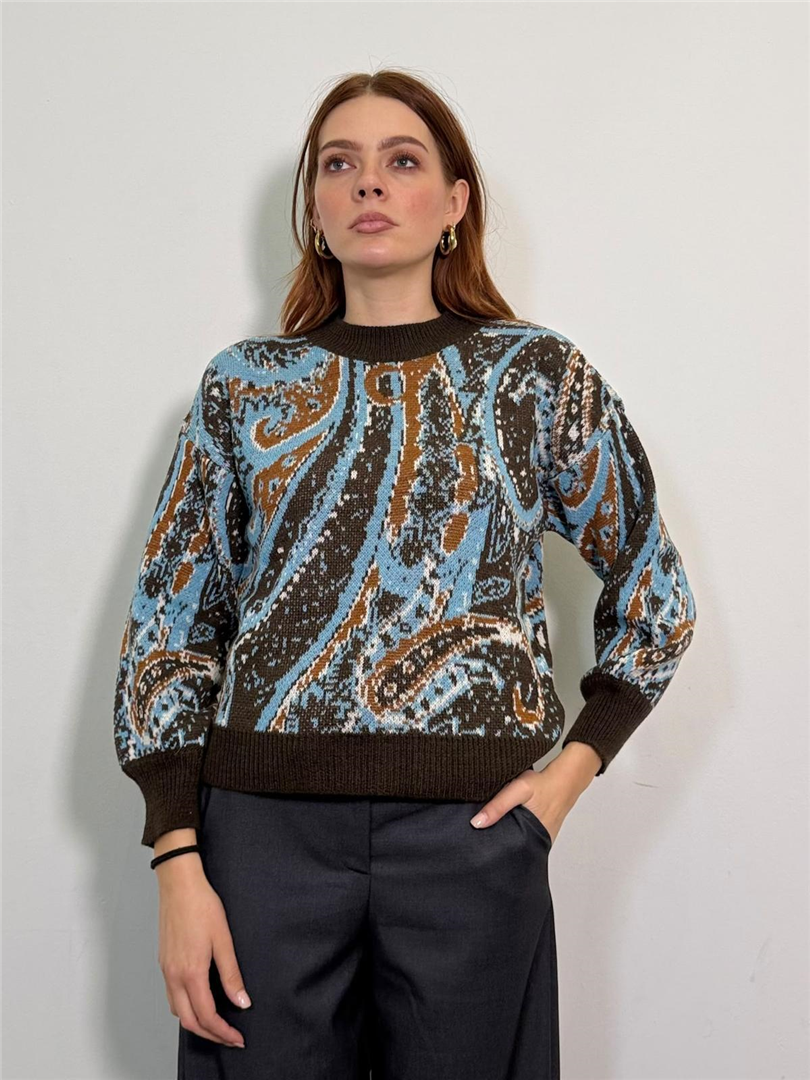 Maglia Jacquard Cashmere - Haveone cod. MNC_R180  color:moro
