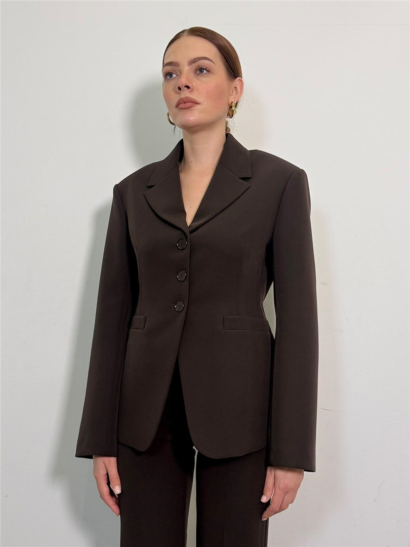 Giacca Sfiancata Tre Bottoni - Vicolo cod. TAC1593  color:cioccolato