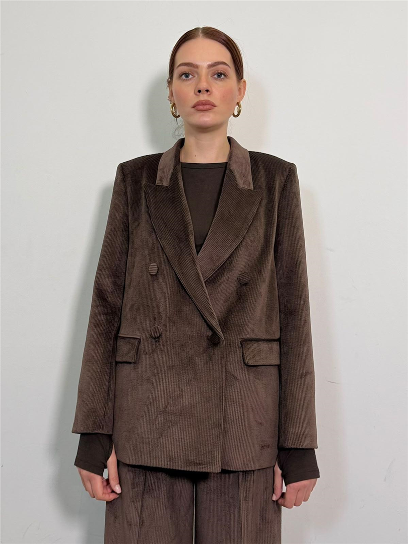 Blazer Doppiopetto In Velluto - Vicolo cod. TAC1876  color:cioccolato