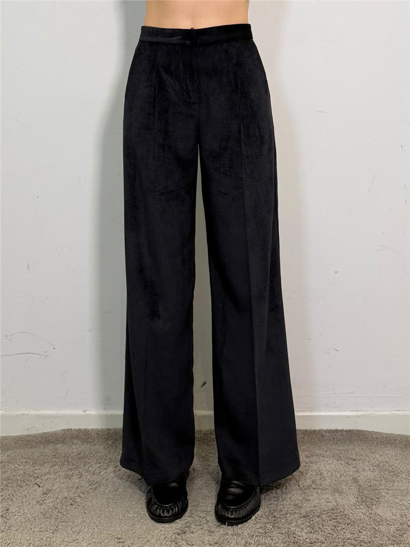 Pantalone Palazzo In Velluto Con Pinces - Vicolo cod. TAC1879  color:nero