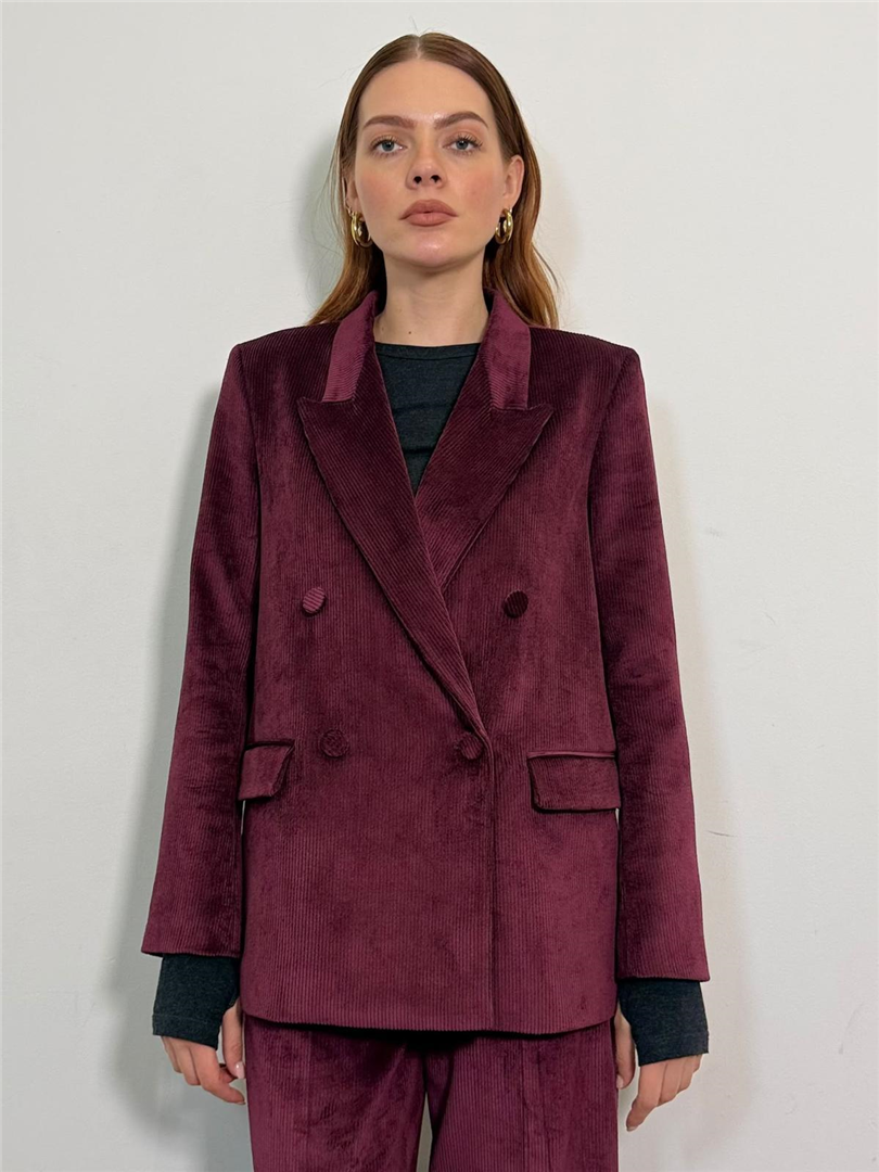 Blazer Doppiopetto In Velluto - Vicolo cod. TAC1876  color:borgogna